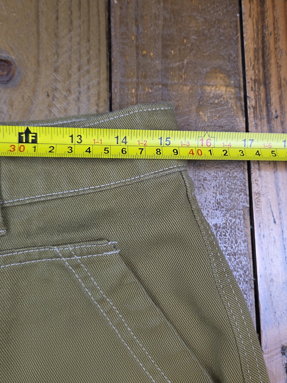 Old Navy Olive Green Denim Mini Skirt Size 8 - Picture 5 of 6